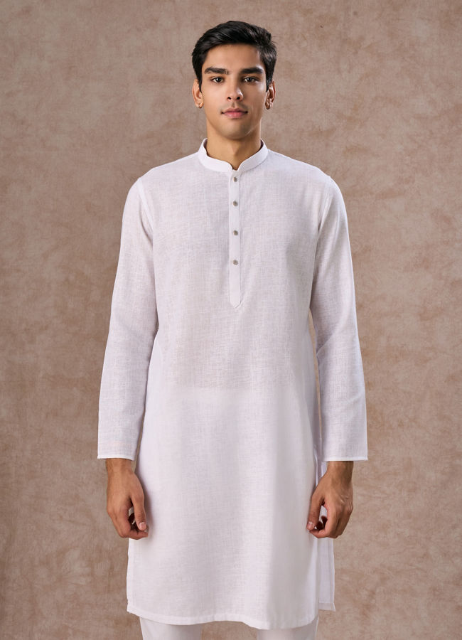 Manyavar Men Elegant White Kurta Pajama