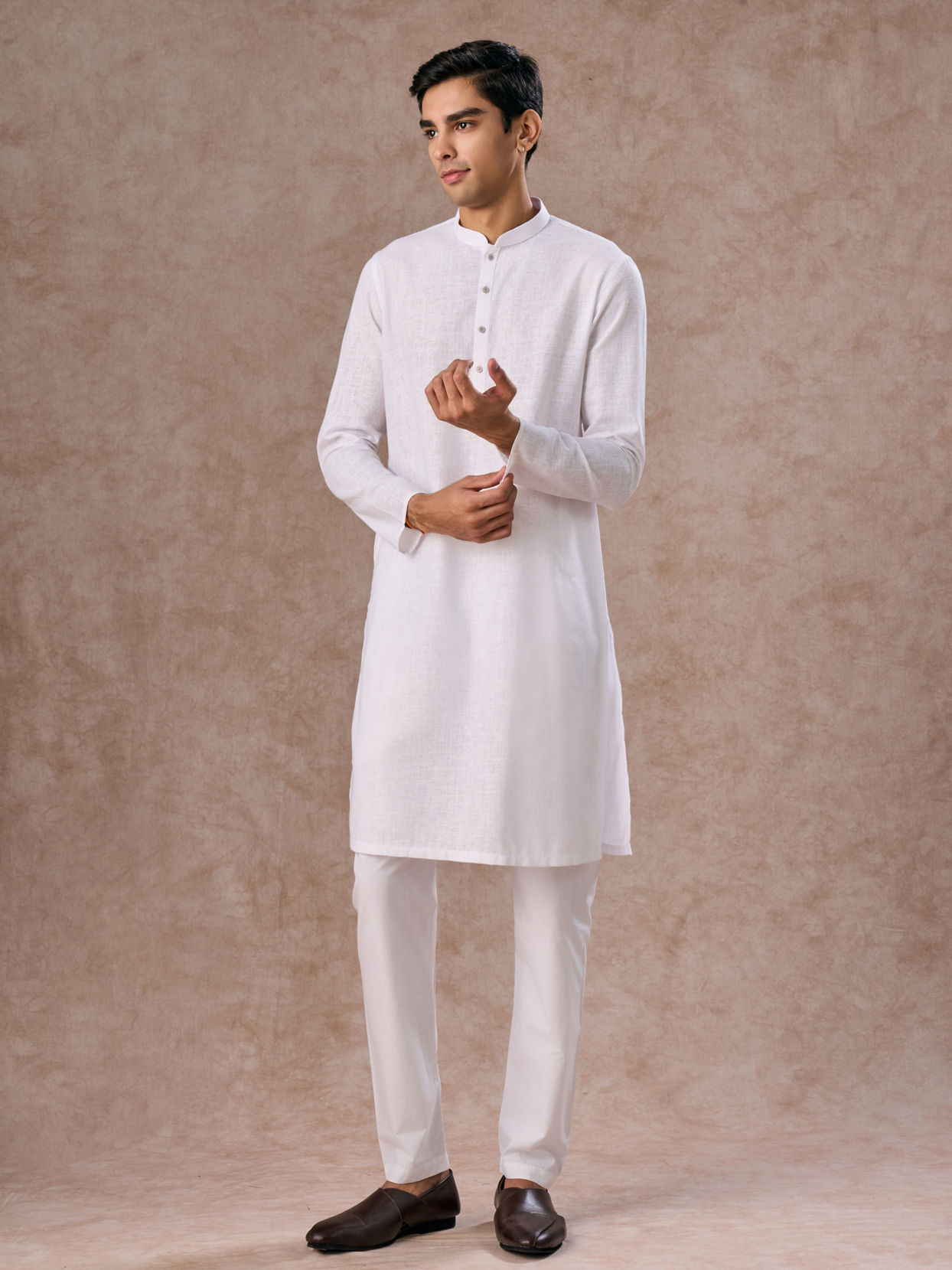 Manyavar Men Elegant White Kurta Pajama