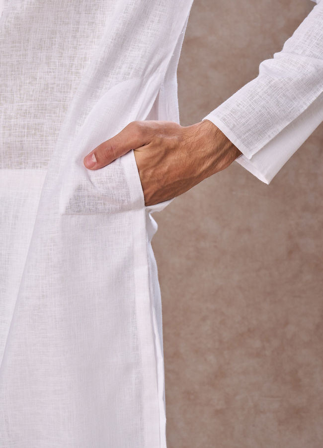 Manyavar Men Elegant White Kurta Pajama