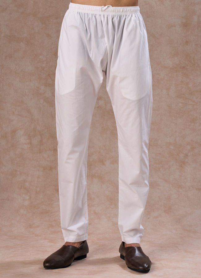 Manyavar Men Elegant White Kurta Pajama