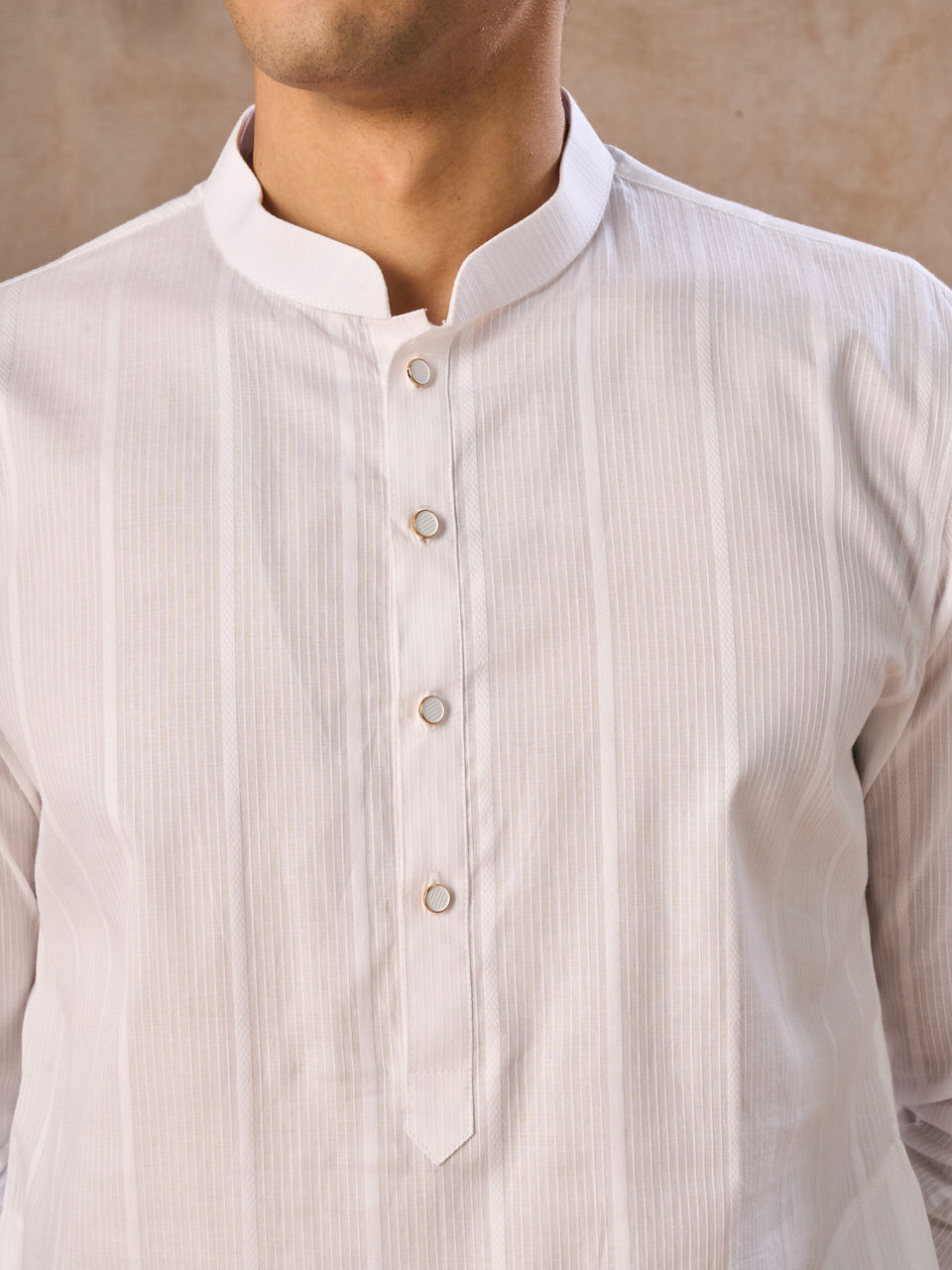 Manyavar Men White Elegance Cotton Kurta Pajama