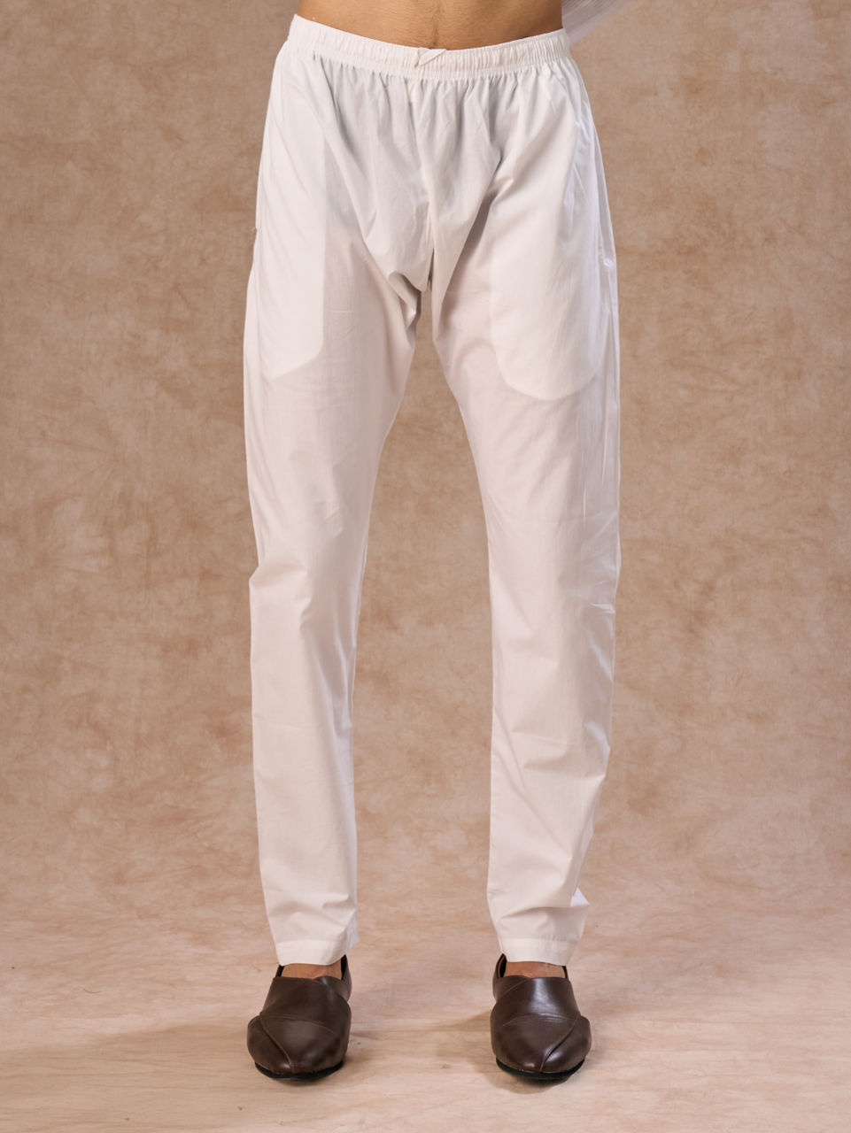 Manyavar Men White Elegance Cotton Kurta Pajama