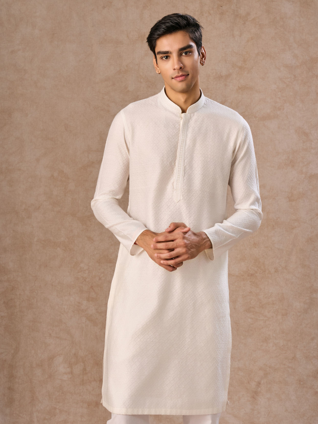 Manyavar Men Classy Cream Kurta Pajama