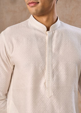 Manyavar Men Classy Cream Kurta Pajama
