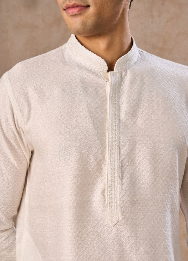 Manyavar Men Classy Cream Kurta Pajama