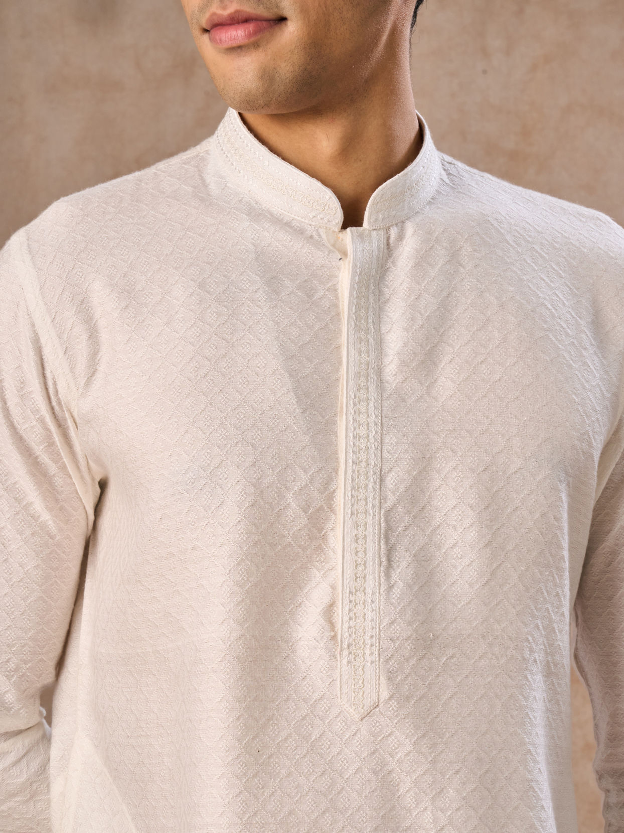 Manyavar Men Classy Cream Kurta Pajama