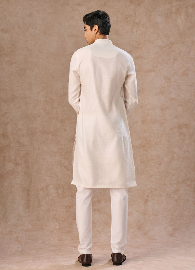 Manyavar Men Classy Cream Kurta Pajama
