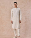Manyavar Men Regal Cream Georgette Kurta Pajama