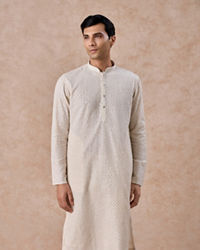 Manyavar Men Regal Cream Georgette Kurta Pajama