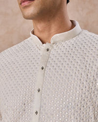 Manyavar Men Regal Cream Georgette Kurta Pajama