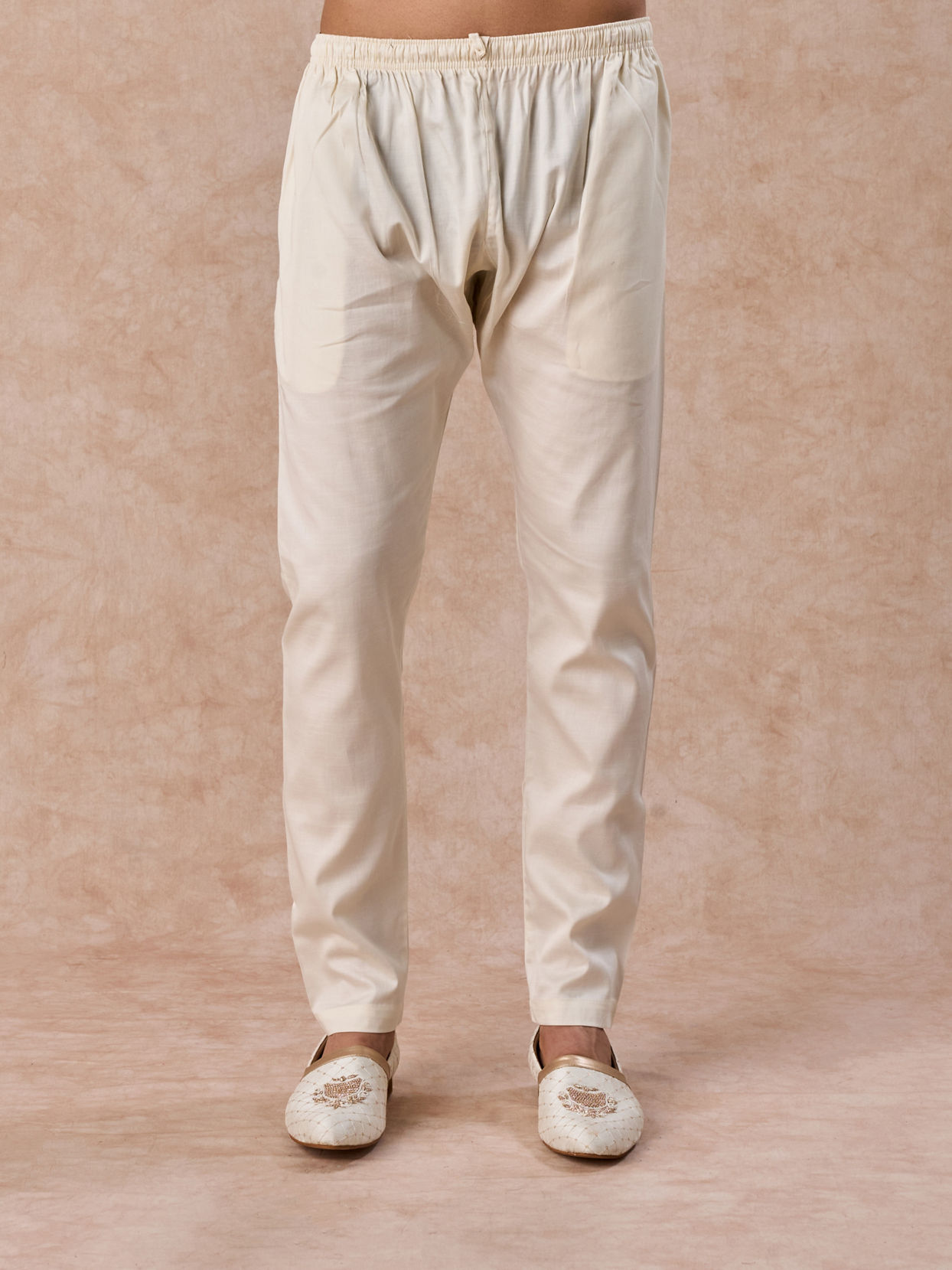 Manyavar Men Regal Cream Georgette Kurta Pajama