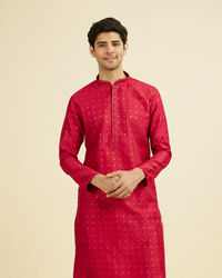 Manyavar Men Festive Red Kurta Pajama Set