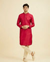 Manyavar Men Festive Red Kurta Pajama Set