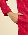 Manyavar Men Festive Red Kurta Pajama Set