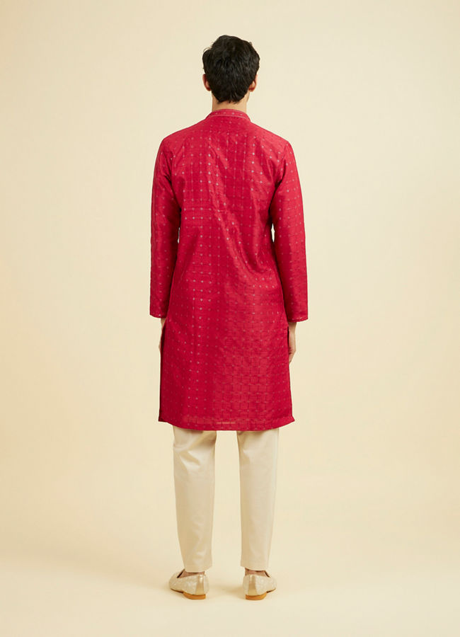 Manyavar Men Festive Red Kurta Pajama Set