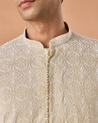 Manyavar Men Pista Green Elegance Kurta Pajama