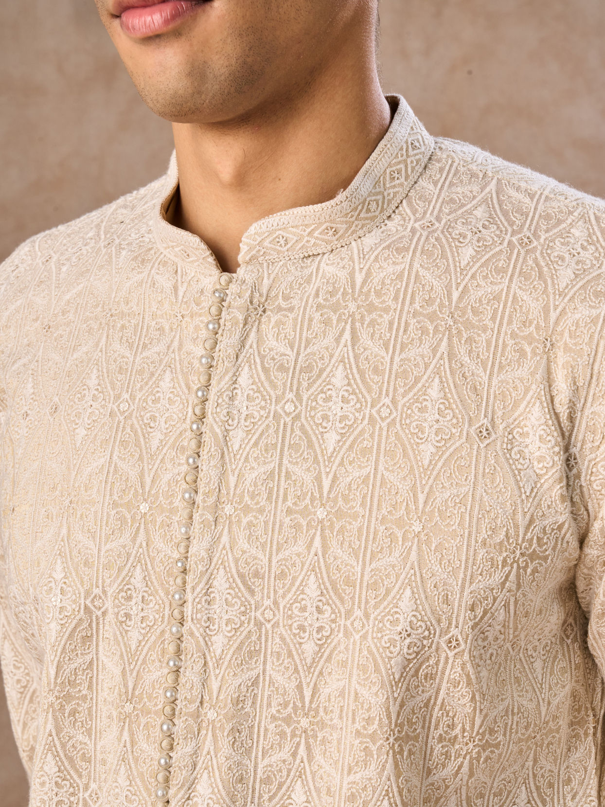 Manyavar Men Glistening Gold Kurta Pajama