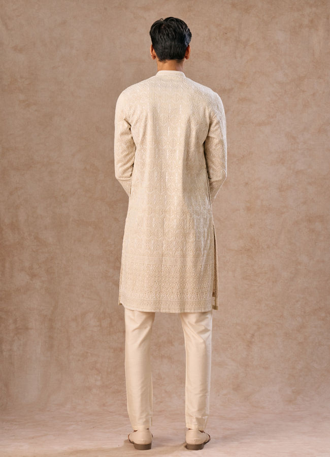 Manyavar Men Glistening Gold Kurta Pajama