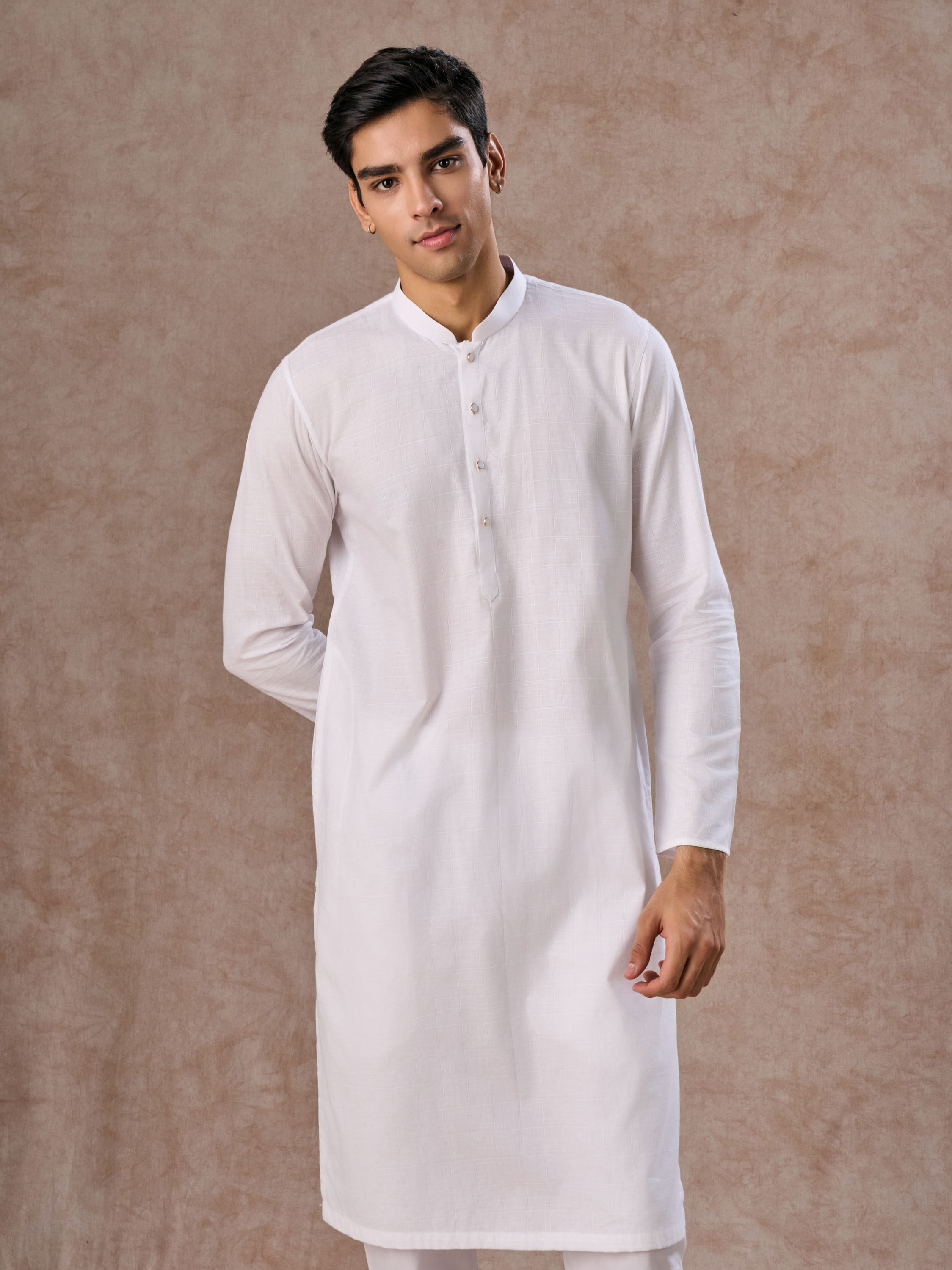 Manyavar Men Ethereal White Cotton Kurta Pajama