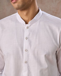 Manyavar Men Ethereal White Cotton Kurta Pajama