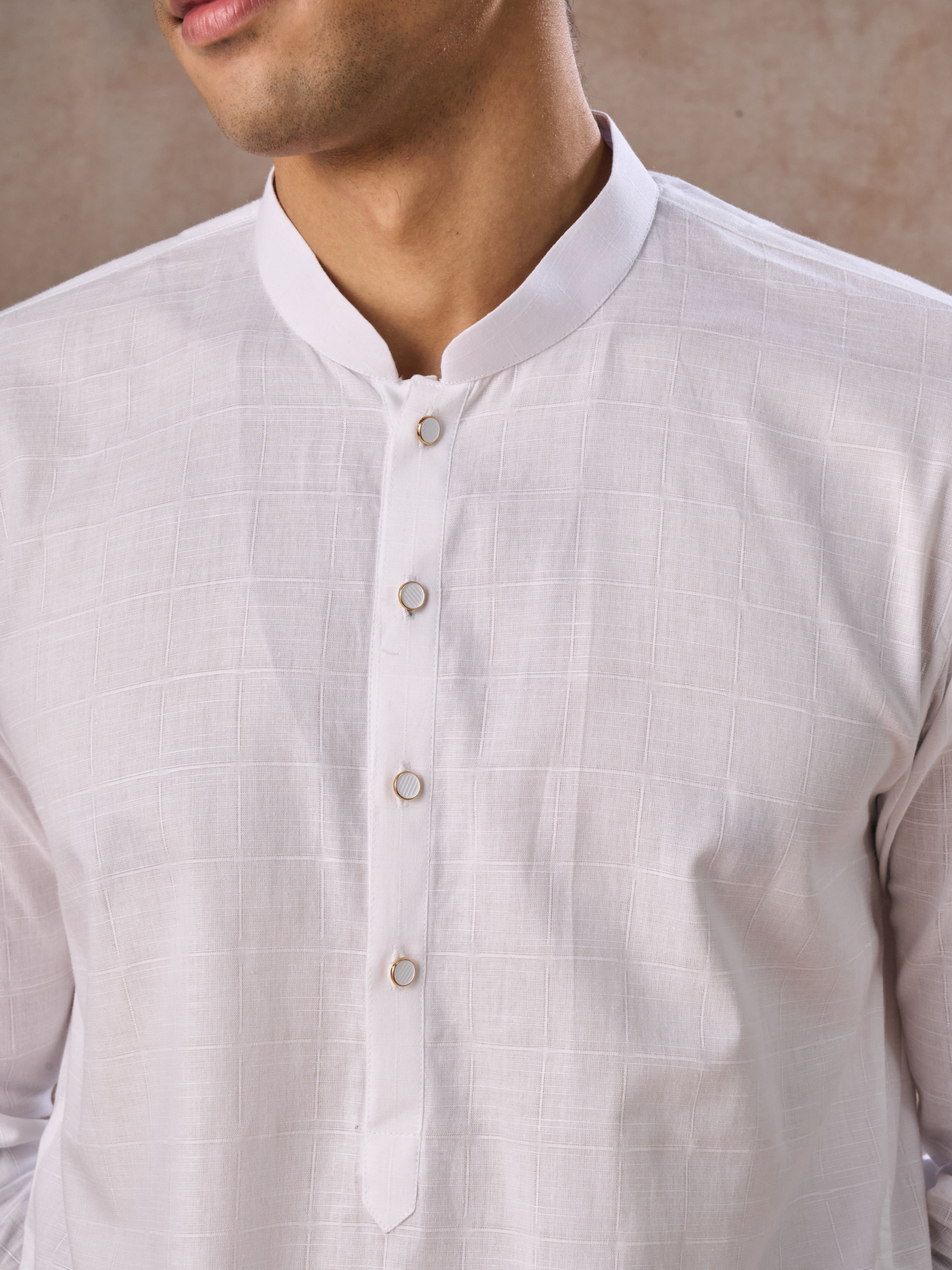 Manyavar Men Ethereal White Cotton Kurta Pajama