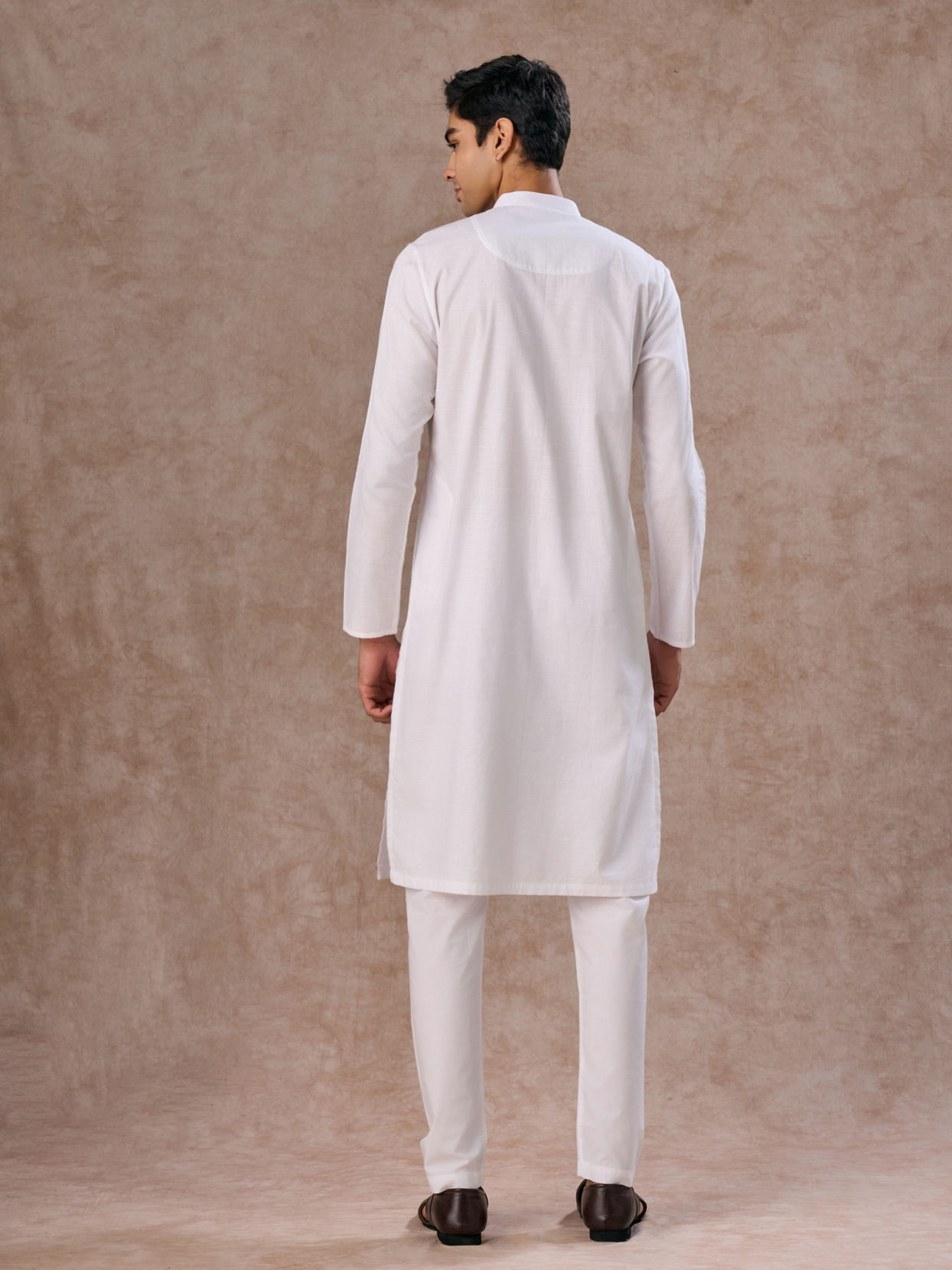 Manyavar Men Ethereal White Cotton Kurta Pajama