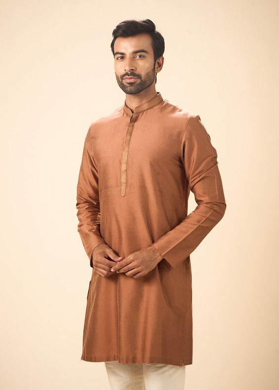 Manyavar Men Tan Harmony Kurta Pajama