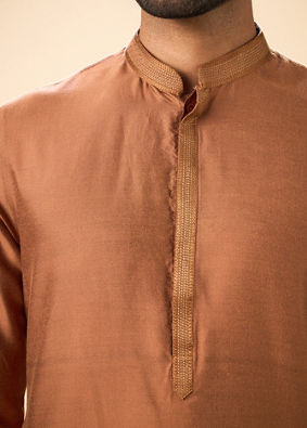 Manyavar Men Tan Harmony Kurta Pajama