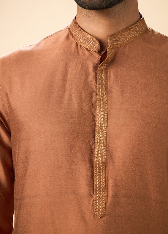 Manyavar Men Tan Harmony Kurta Pajama