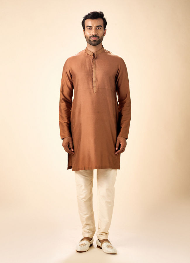 Manyavar Men Tan Harmony Kurta Pajama