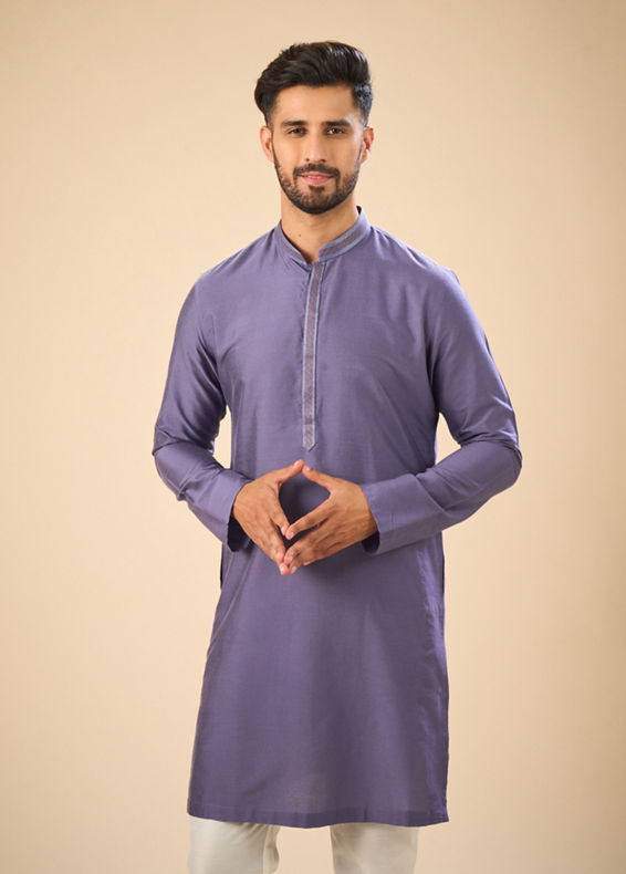 Manyavar Men Purple Elegance Kurta Pajama