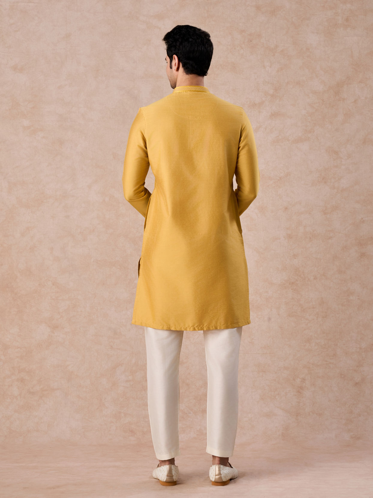 Manyavar Men Sunlit Mustard Kurta Pajama Set