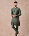 Manyavar Men Exotic Olive Green Kurta Pajama