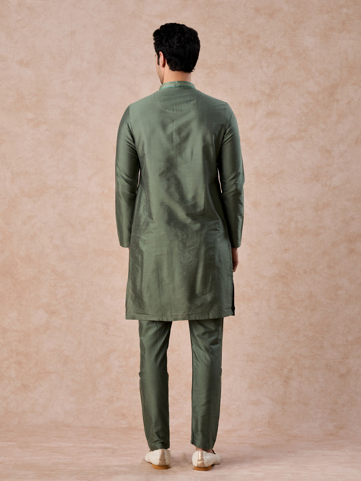 Manyavar Men Exotic Olive Green Kurta Pajama