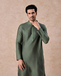 Manyavar Men Exotic Olive Green Kurta Pajama