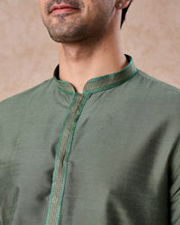 Manyavar Men Exotic Olive Green Kurta Pajama