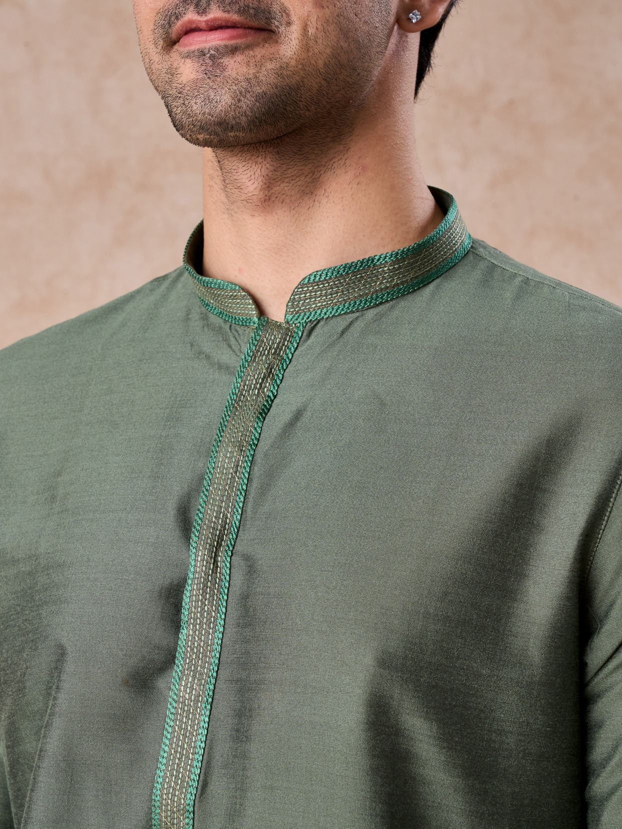 Manyavar Men Exotic Olive Green Kurta Pajama