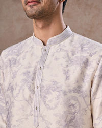 Manyavar Men Radiant Cream Lilac Kurta Pajama