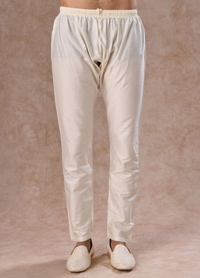 Manyavar Men Radiant Cream Lilac Kurta Pajama