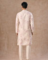 Manyavar Men Cream Dusty Pink Festive Kurta Pajama