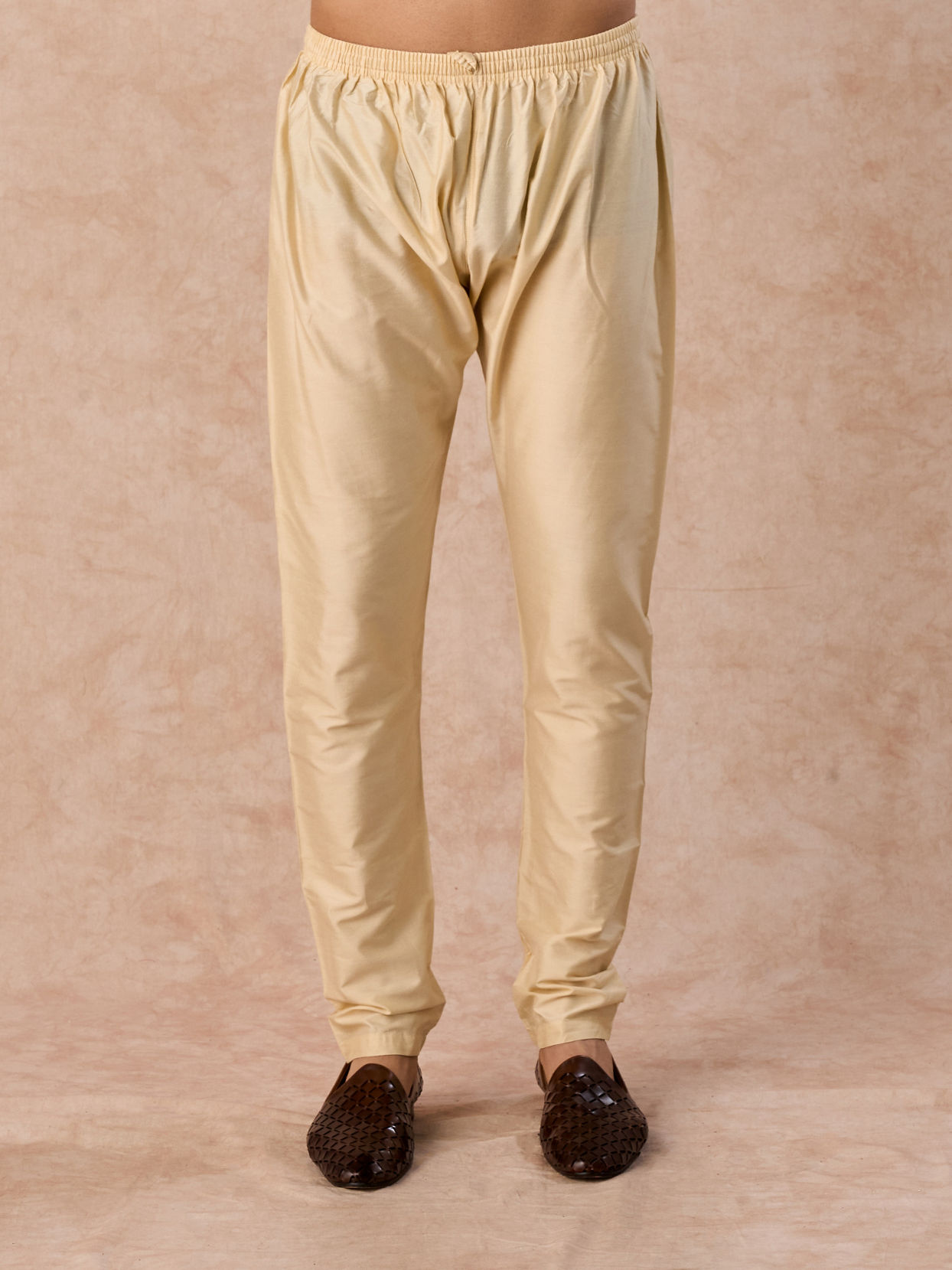 Manyavar Men Rust Art Silk Printed Kurta Pajama