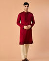 Manyavar Men Maroon Glory Kurta Pajama