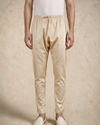 Manyavar Men Yellow Blended Viscose Kurta Pajama with Embroidery