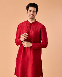 Manyavar Men Opulent Red Kurta Pajama