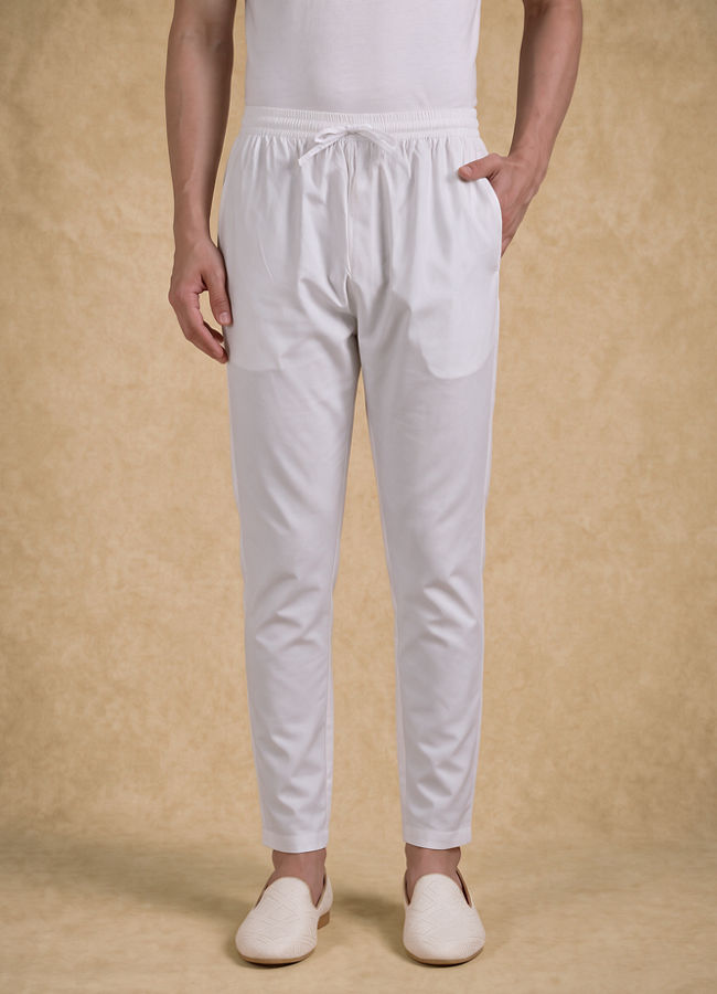 Manyavar Men Elegant White Kurta Pajama