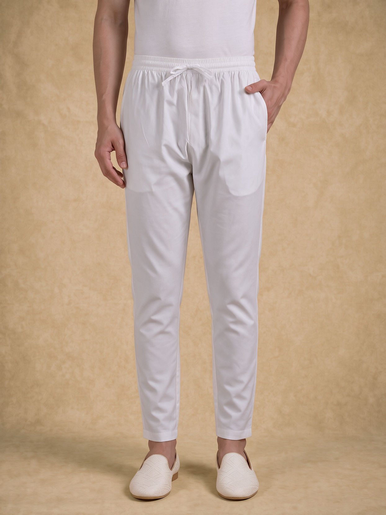 Manyavar Men Elegant White Kurta Pajama