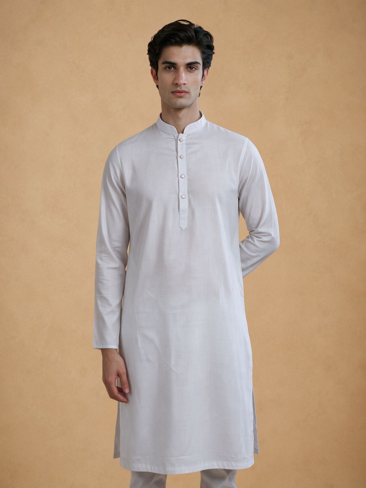 Manyavar Men Elegant White Kurta Pajama