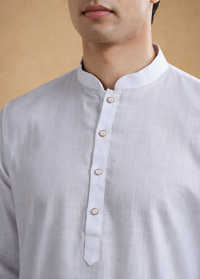 Manyavar Men Elegant White Kurta Pajama