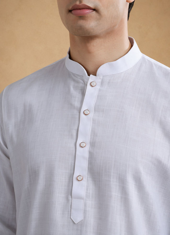 Manyavar Men Elegant White Kurta Pajama