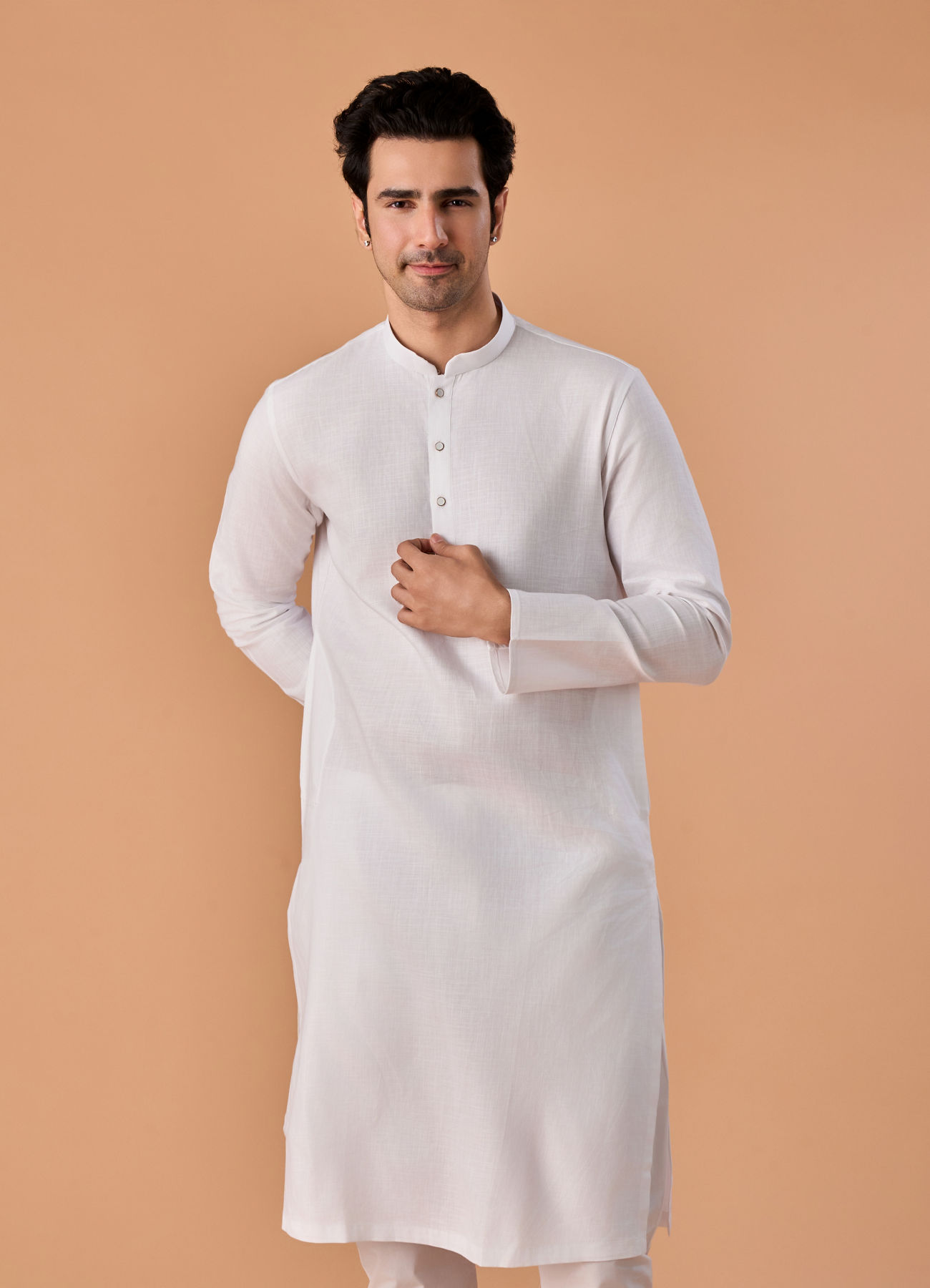 Manyavar Men Elegant White Kurta Pajama